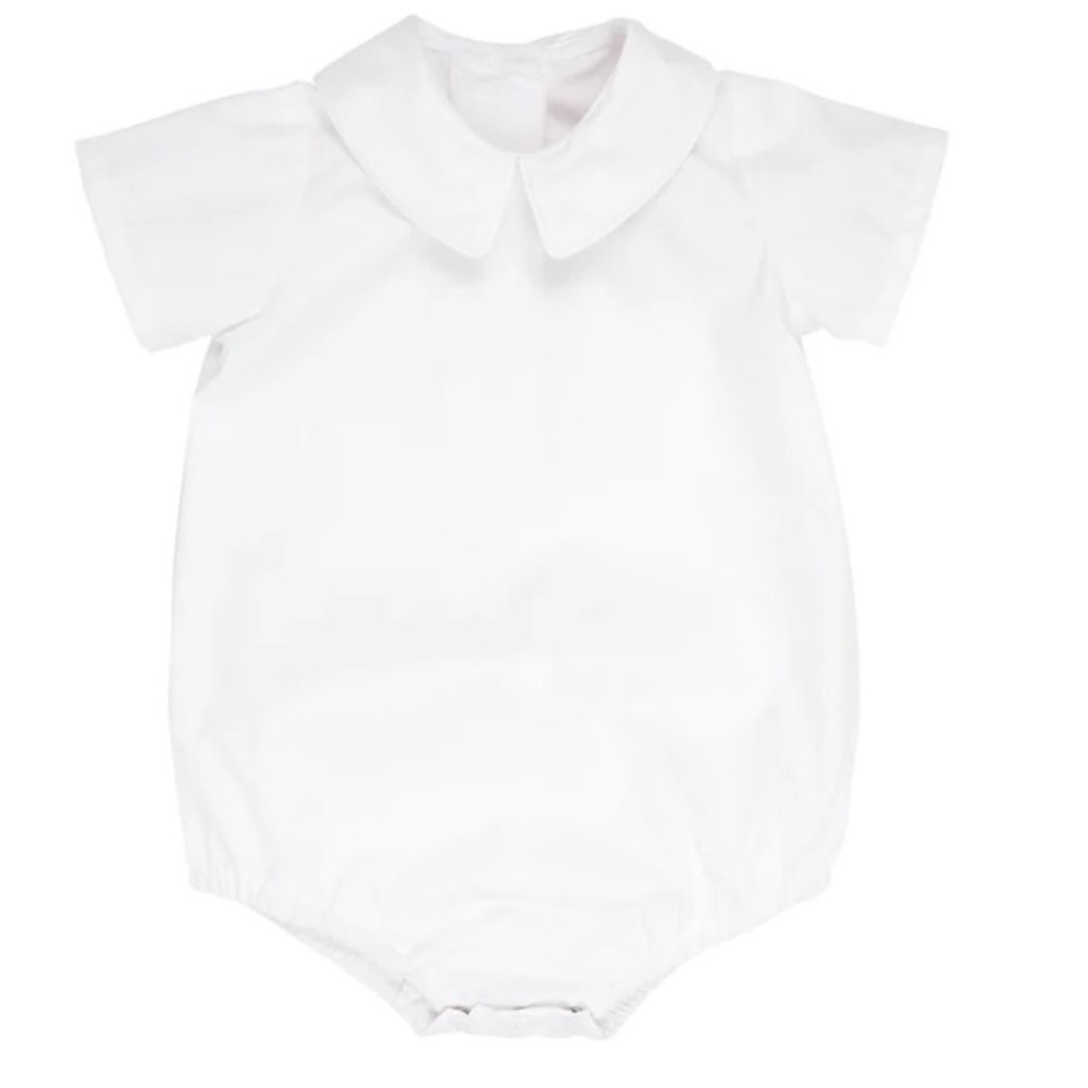 TBBC Peter Pan Collar Shirt & Onesie (Short Sleeve Woven) - White - 3T